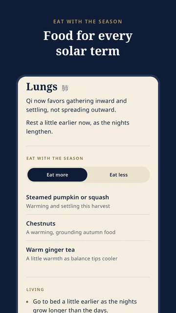 Seasonal food and living advice