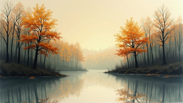 Misty autumn valley at dusk near the Autumn Equinox, when shorter days lower your energy